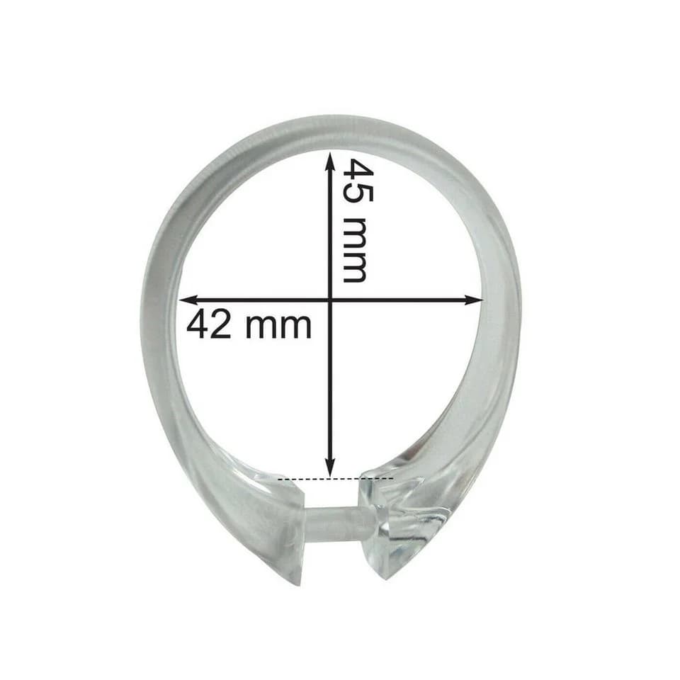 nodeko Duschvorhangringe Transparent 42 x 45 mm