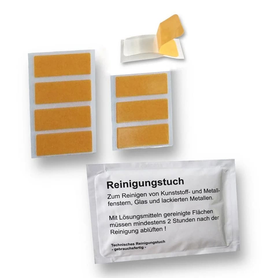 nodeko Klebe-Plissee 8 Stück Transparente Klebefolien mit Reinigungstuch - Bild 2