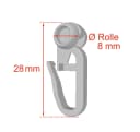 nodeko Gardinenröllchen 100er Pack Ø 8 mm halbrund für Innenlaufschienen Bild 1