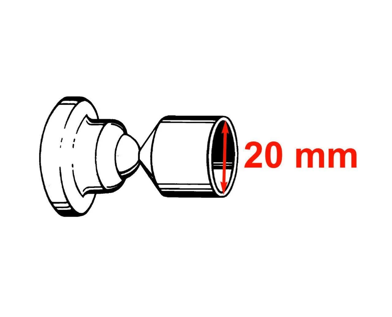 nodeko Schrägwandhalter Weiß Adapter für Stangen Ø 20 mm - Bild 3