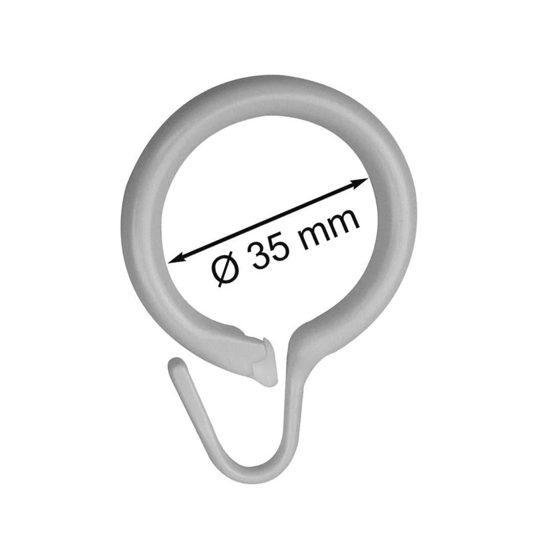 nodeko Duschvorhangringe 12er Pack Transparent 35mm Innendurchmesser - Bild 4