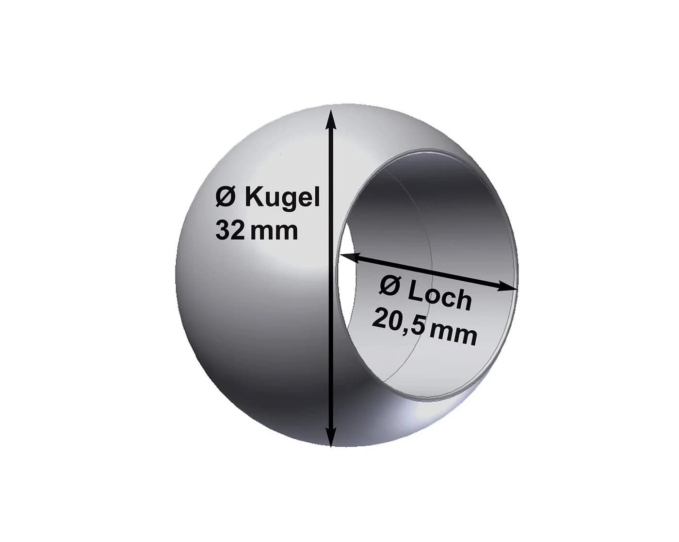 nodeko Gardinenring Zier- und Schlaufenkugeln Schwarz 8er Pack - Bild 3