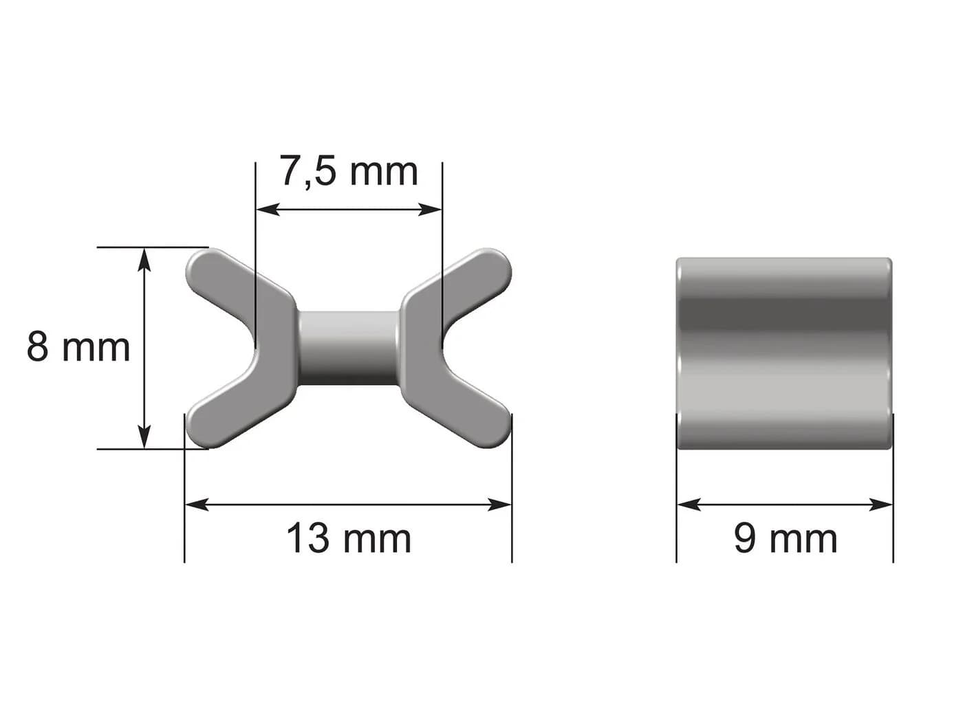 nodeko Gardinengleiter X-Gleiter groß für Objektschienen mit 8 mm Laufbreite - Bild 4