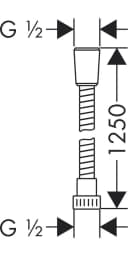 hansgrohe Brauseschlauch Metaflex 1250mm Chrom Bild 1
