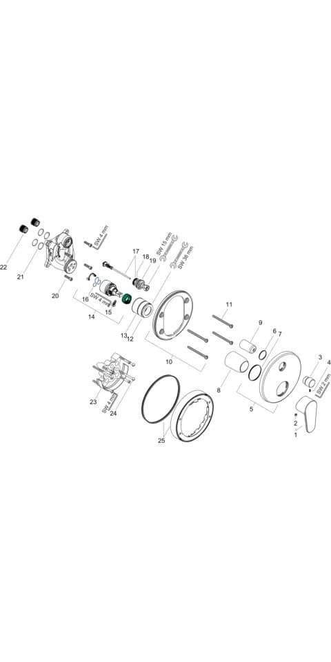 Hansgrohe Focus Wannenarmatur 31945000 Unterputz Chrom - Bild 4