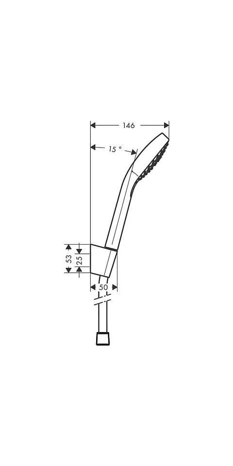 Hansgrohe Croma Select E Vario Wannenset 26425400 Weiss-Chrom 125 cm Schlauch Isiflex - Bild 3