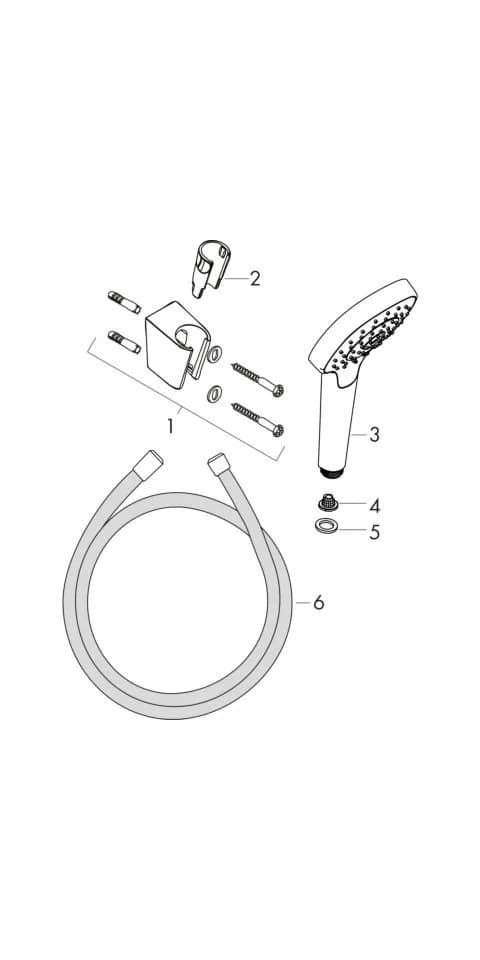 Hansgrohe Croma Select E Vario Wannenset 26425400 Weiss-Chrom 125 cm Schlauch Isiflex - Bild 4