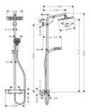 hansgrohe Crometta E Duschsystem mit Thermostat & 1jet EcoSmart Bild 1