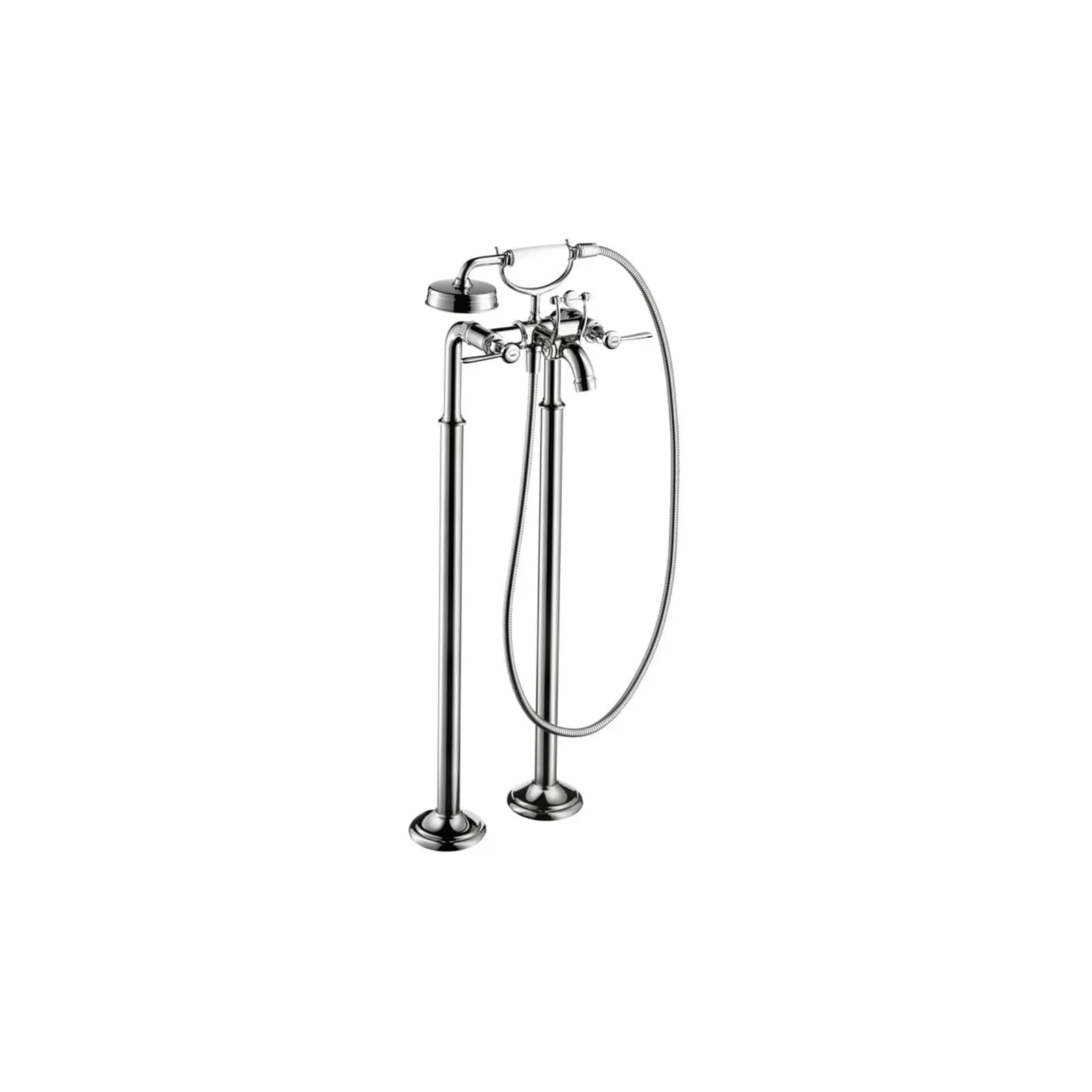 hansgrohe Axor Montreux 2-Griff-Wannenarmatur Bodenstehend 234mm Silber