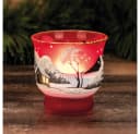 Versand-Richter Teelichthalter Winterlandschaft rot Glas Bild 1