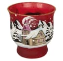 Versand-Richter Teelichthalter Winterlandschaft rot Glas Bild 2