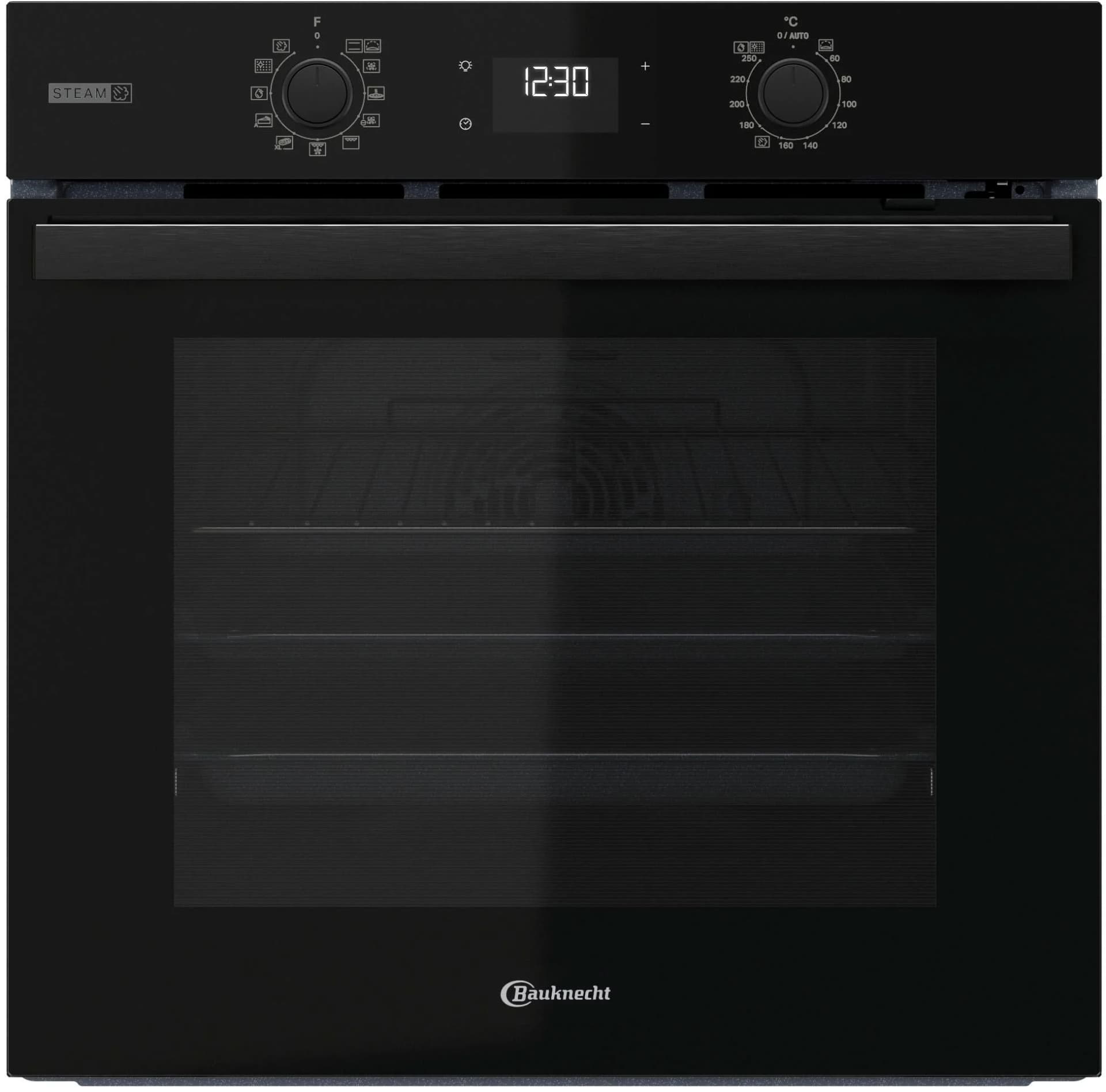 BAUKNECHT Einbaubackofen BBA2S85PU1K A+ Schwarz