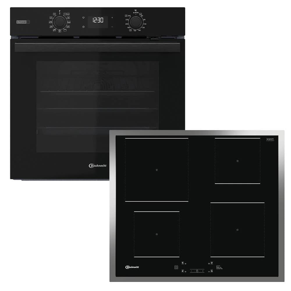 BAUKNECHT Backofen-Set BAKO 800 Pyro Steam A+ Schwarz