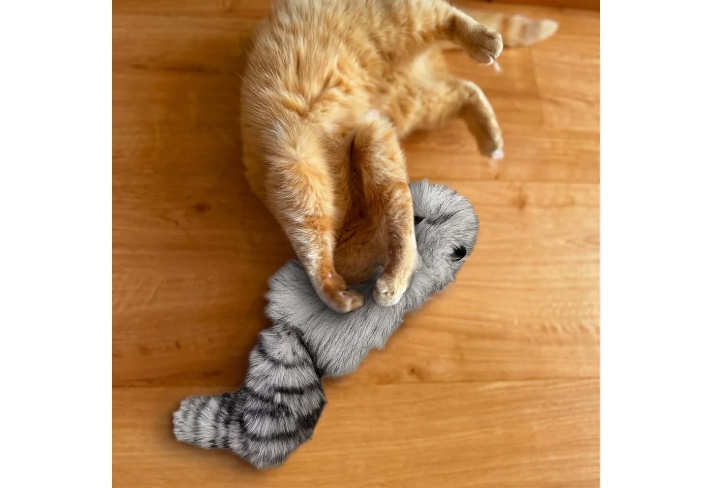 Aumüller Katzenspielkissen Waschbär Wolle Grau mit Baldrian - Bild 3