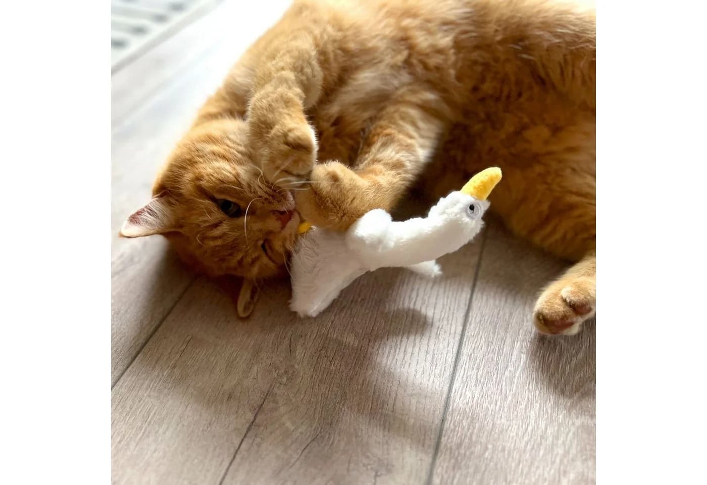 Aumüller Katzenspielzeug Gilbert Gans mit Baldrian Weiß - Bild 4