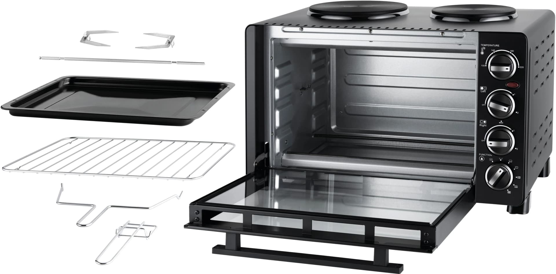 UNOLD Kleinküche All in One Schwarz mit 30L Innenraum