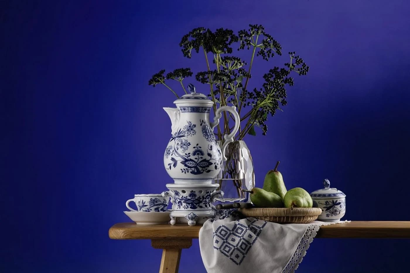Hutschenreuther Henkelbecher Blau Zwiebelmuster 0,3l Porzellan