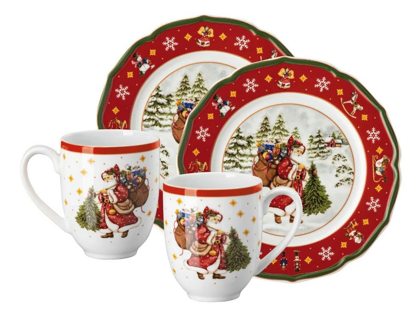 Hutschenreuther Geschirr-Set Happy Wintertime 4-tlg. weiß-rot - Bild 2