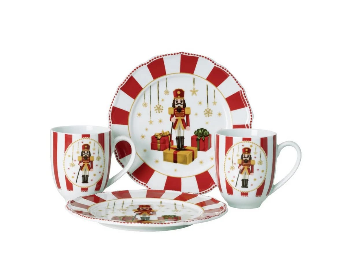 Hutschenreuther Frühstücks-Geschirrset Christmas Love Red 4-tlg. Porzellan - Bild 2