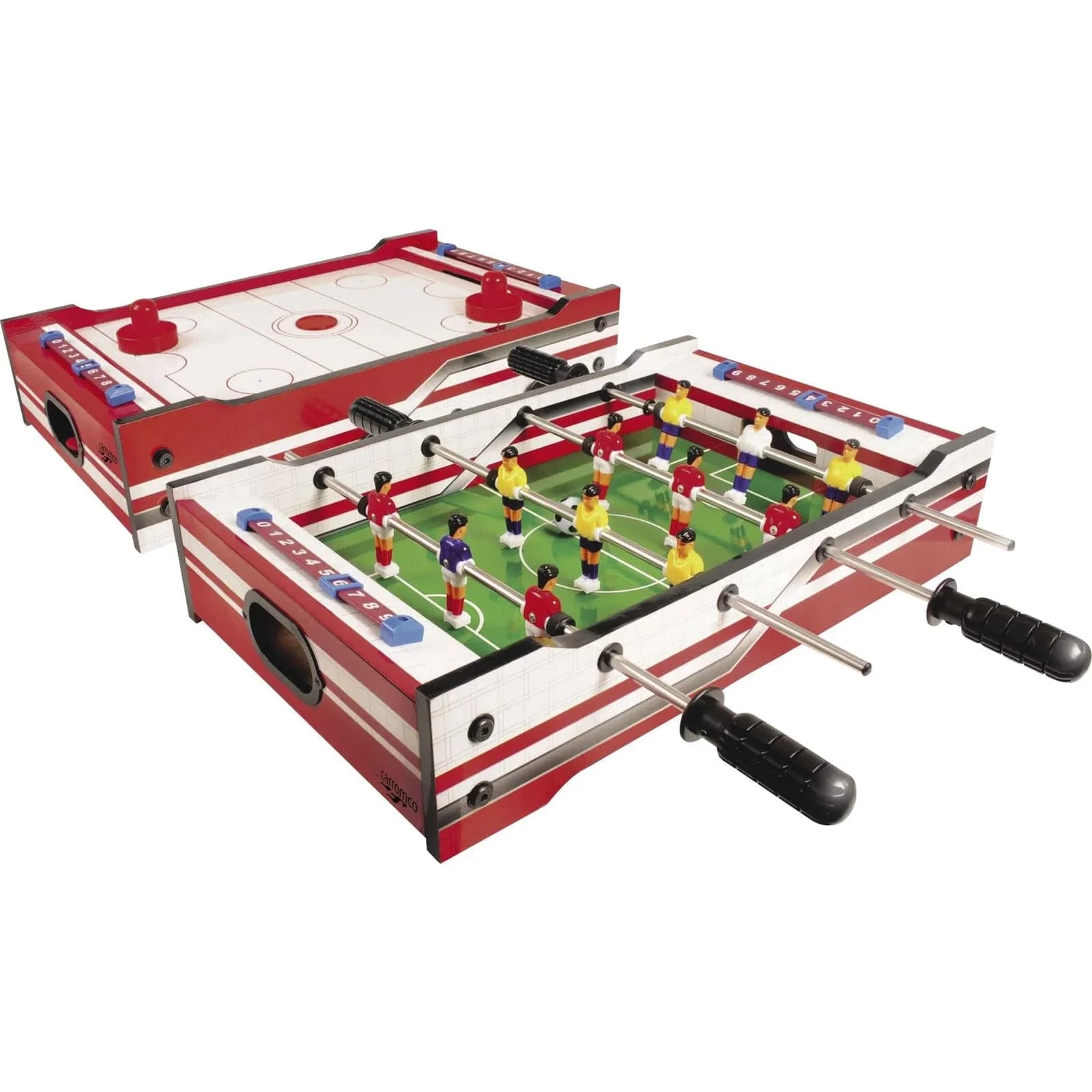 Carromco Multi-Spiel-Flip-XM Tischauflage 2in1 Kicker Gleithockey