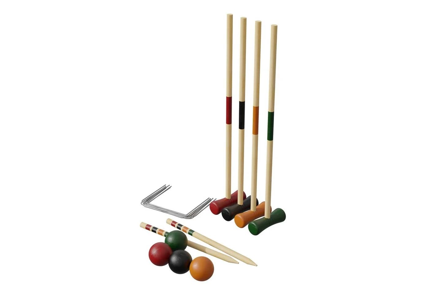 Carromco Krocket-Set Basic-XM für 4 Spieler, 4-tlg. Set, 4x Schläger, 4x Bälle, Kiefernholz - Bild 2