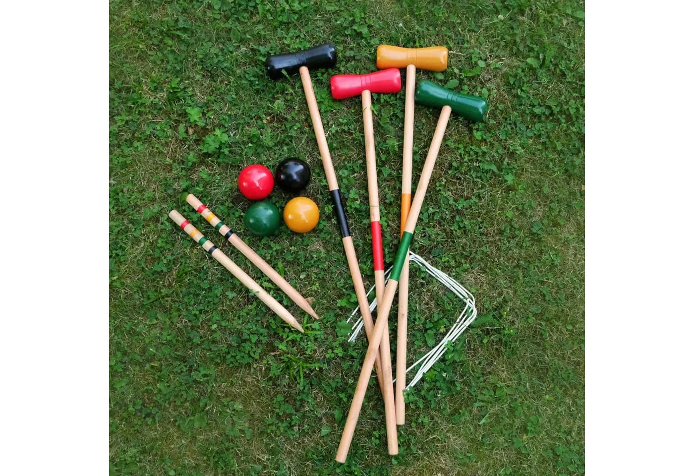 Carromco Krocket-Set Basic-XM für 4 Spieler, 4-tlg. Set, 4x Schläger, 4x Bälle, Kiefernholz - Bild 4