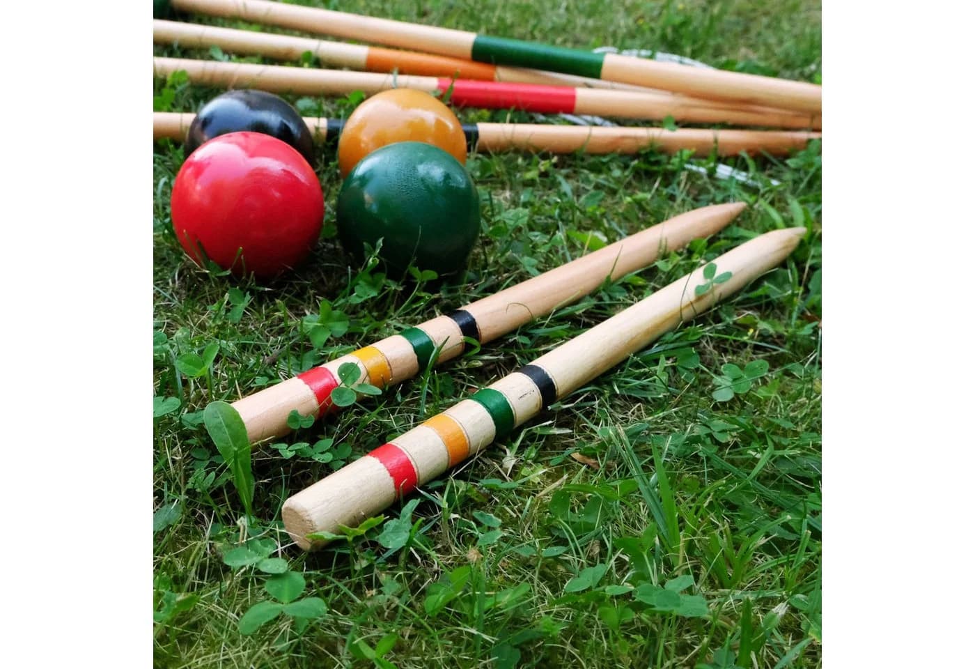 Carromco Krocket-Set Basic-XM für 4 Spieler, 4-tlg. Set, 4x Schläger, 4x Bälle, Kiefernholz - Bild 5