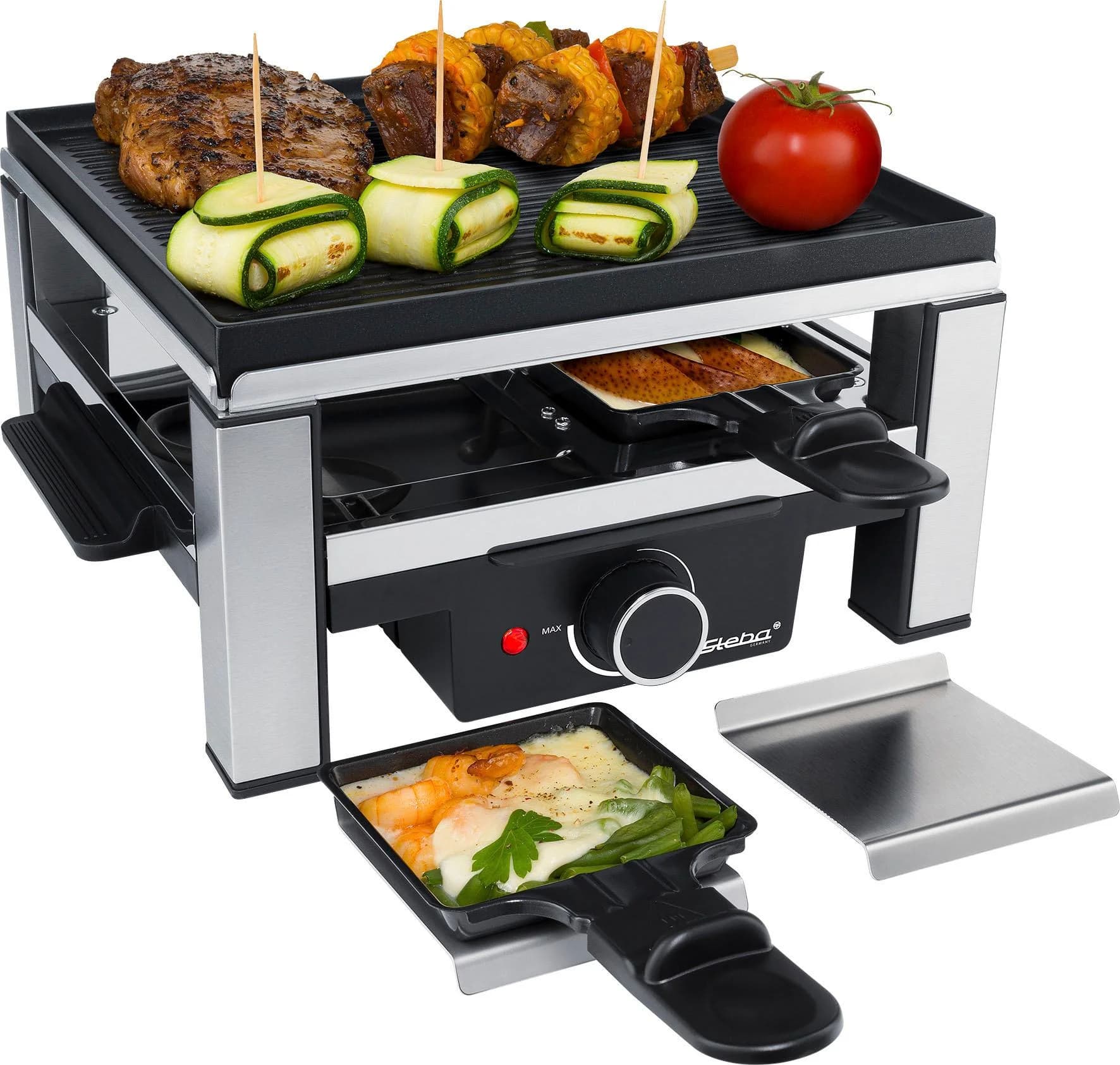STEBA Raclette RC 104 Grillgerät Schwarz/Edelstahl