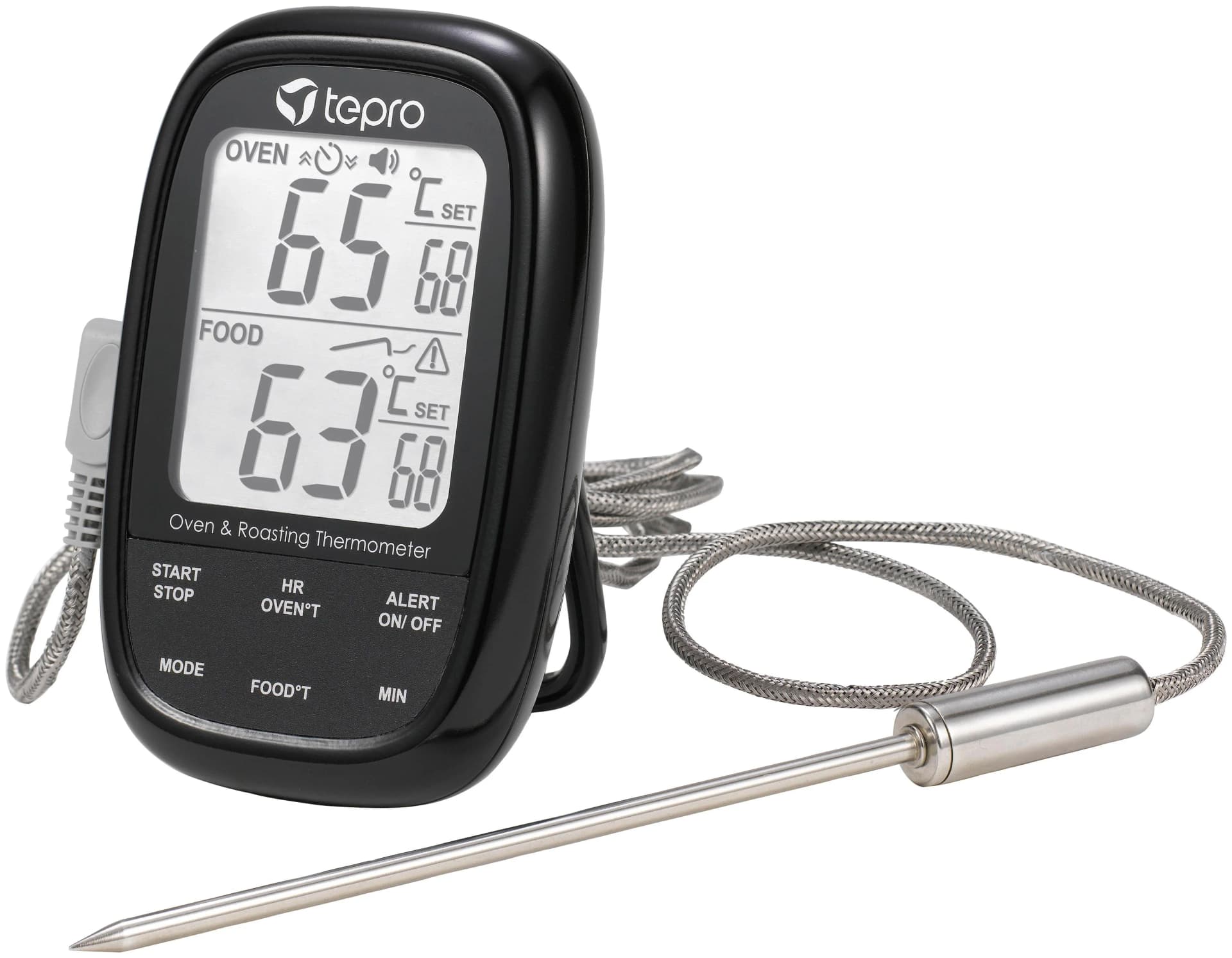 TEPRO Grillthermometer Schwarz mit Dualsensor