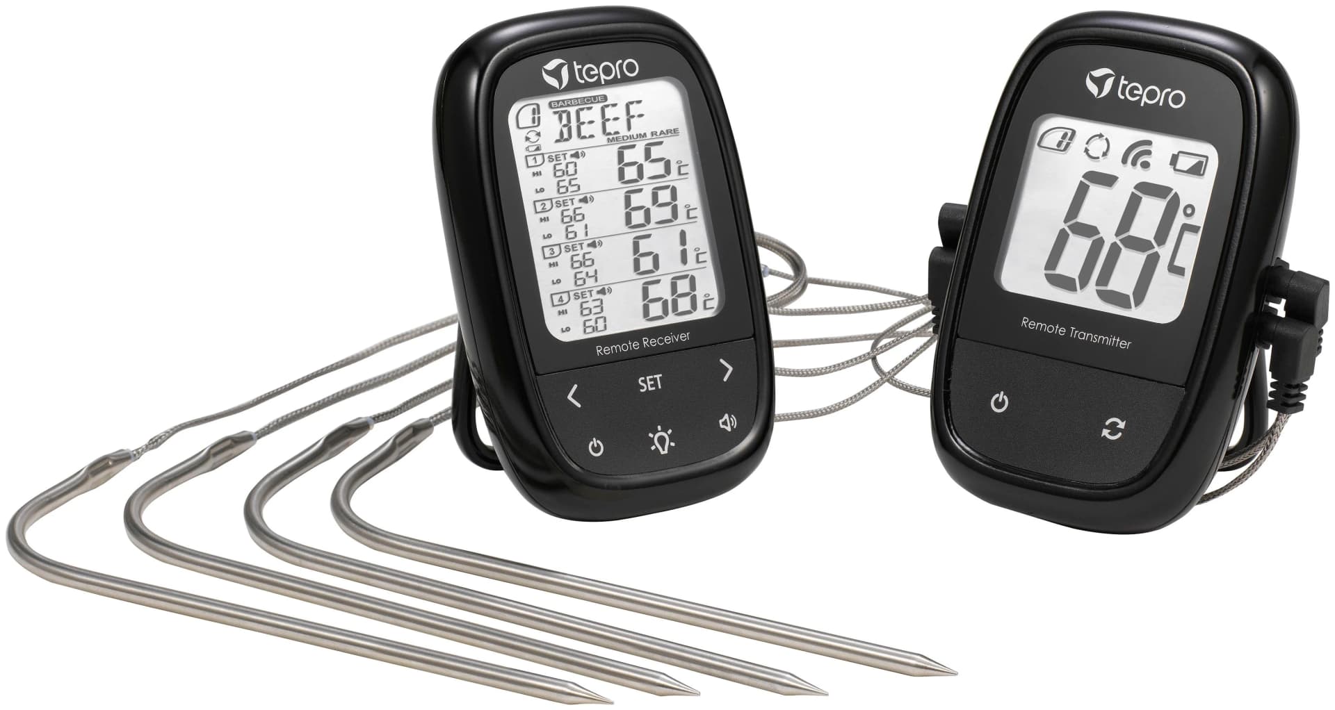 TEPRO Grillthermometer Schwarz Digital Funk