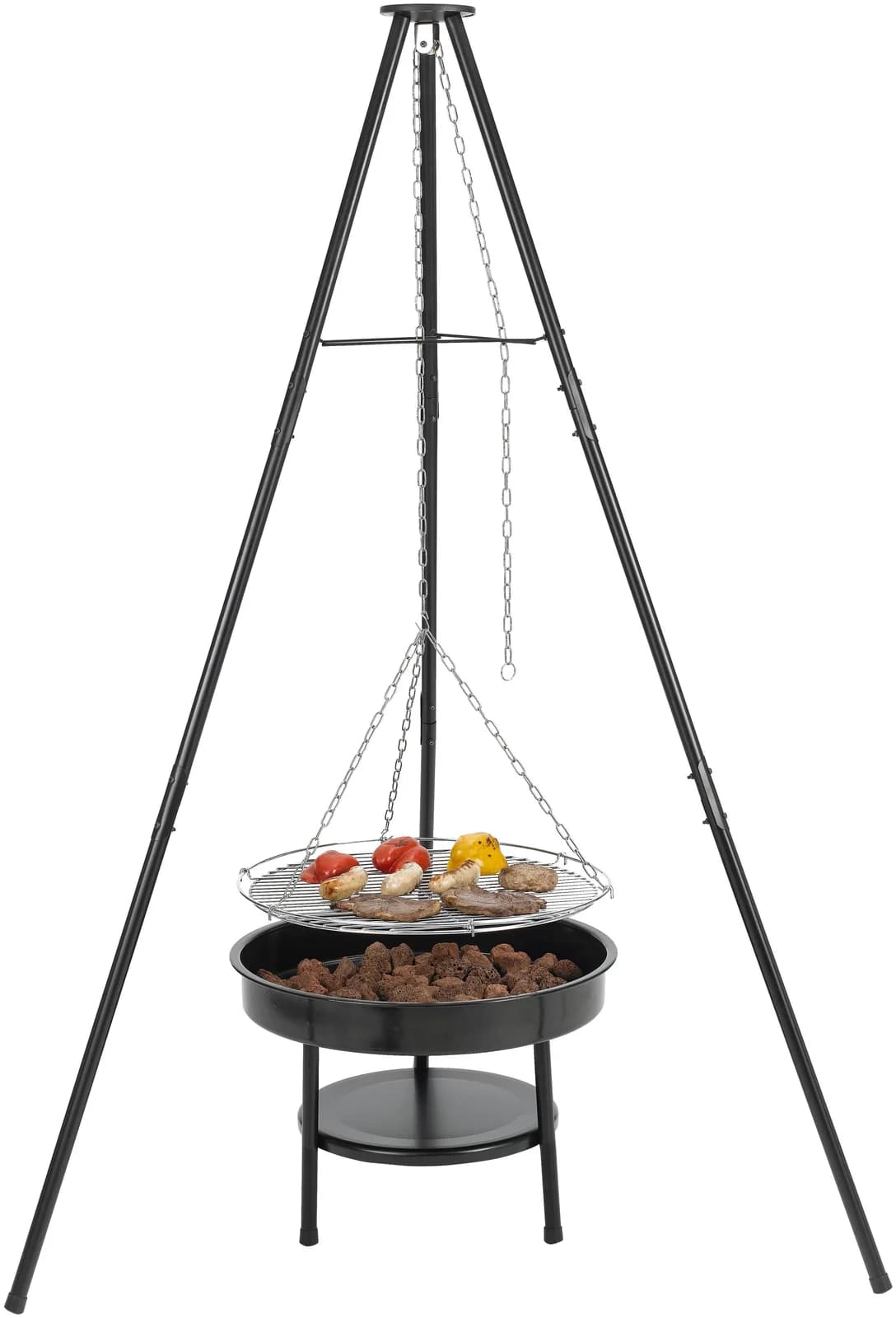 Holzkohlegrill TEPRO Schwenkgrill Cary Schwarz