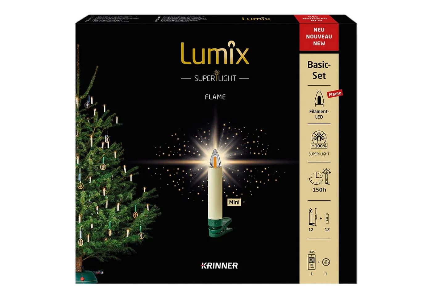 LUMIX LED-Christbaumkerzen SuperLight Flame Mini Basis Elfenbein - Bild 2