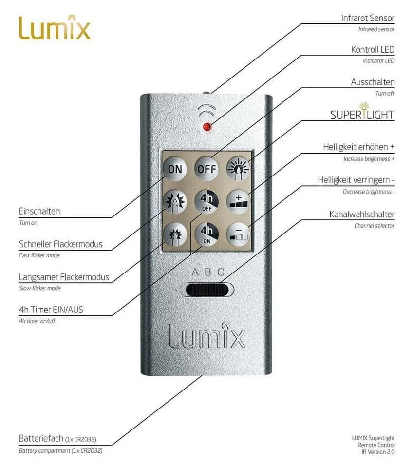 LUMIX LED-Christbaumkerzen SuperLight Flame Mini Basis Elfenbein - Bild 3