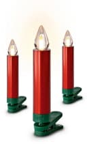 LUMIX LED-Christbaumkerzen SuperLight Flame Mini Metallic Rot Basis Bild 3