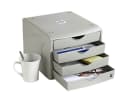 HELIT Schubladenbox 4 Schubladen Recycling-Kunststoff Grau Bild 3