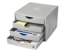 HELIT Schubladenbox 4 Schubladen Recycling-Kunststoff Grau Bild 4