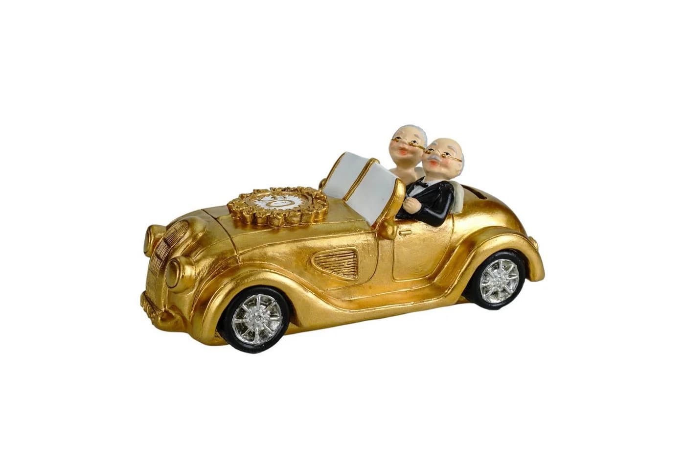 Kremers Schatzkiste Spardose XXL Goldhochzeit 50 Jahre Gold-Paar im Oldtimer Handbemalt - Bild 2