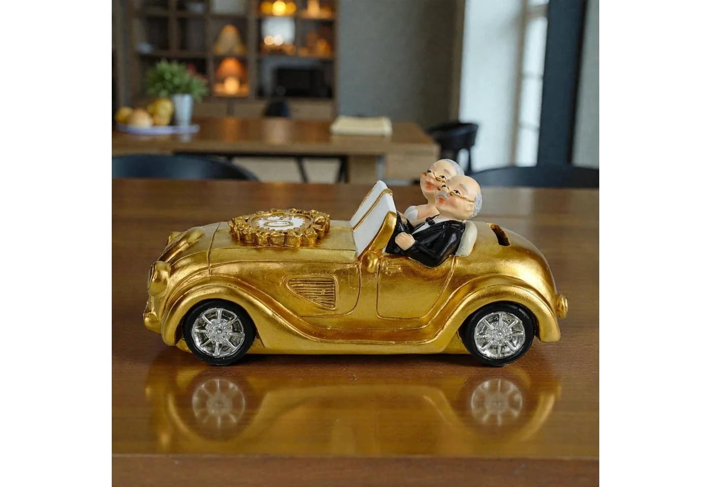 Kremers Schatzkiste Spardose XXL Goldhochzeit 50 Jahre Gold-Paar im Oldtimer Handbemalt - Bild 5
