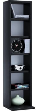 VCM Standregal Elementa Schwarz Holzstruktur CD DVD Aufbewahrung Bild 2