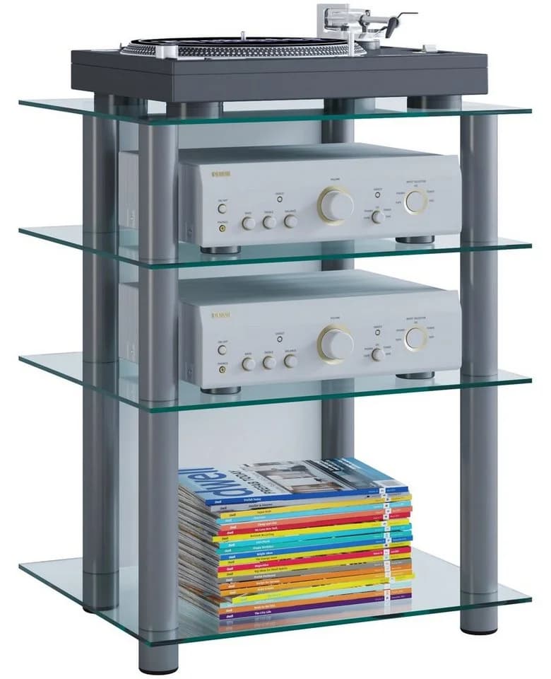 VCM Phonotisch Aluminium Glas Klarglas Silber - Bild 3