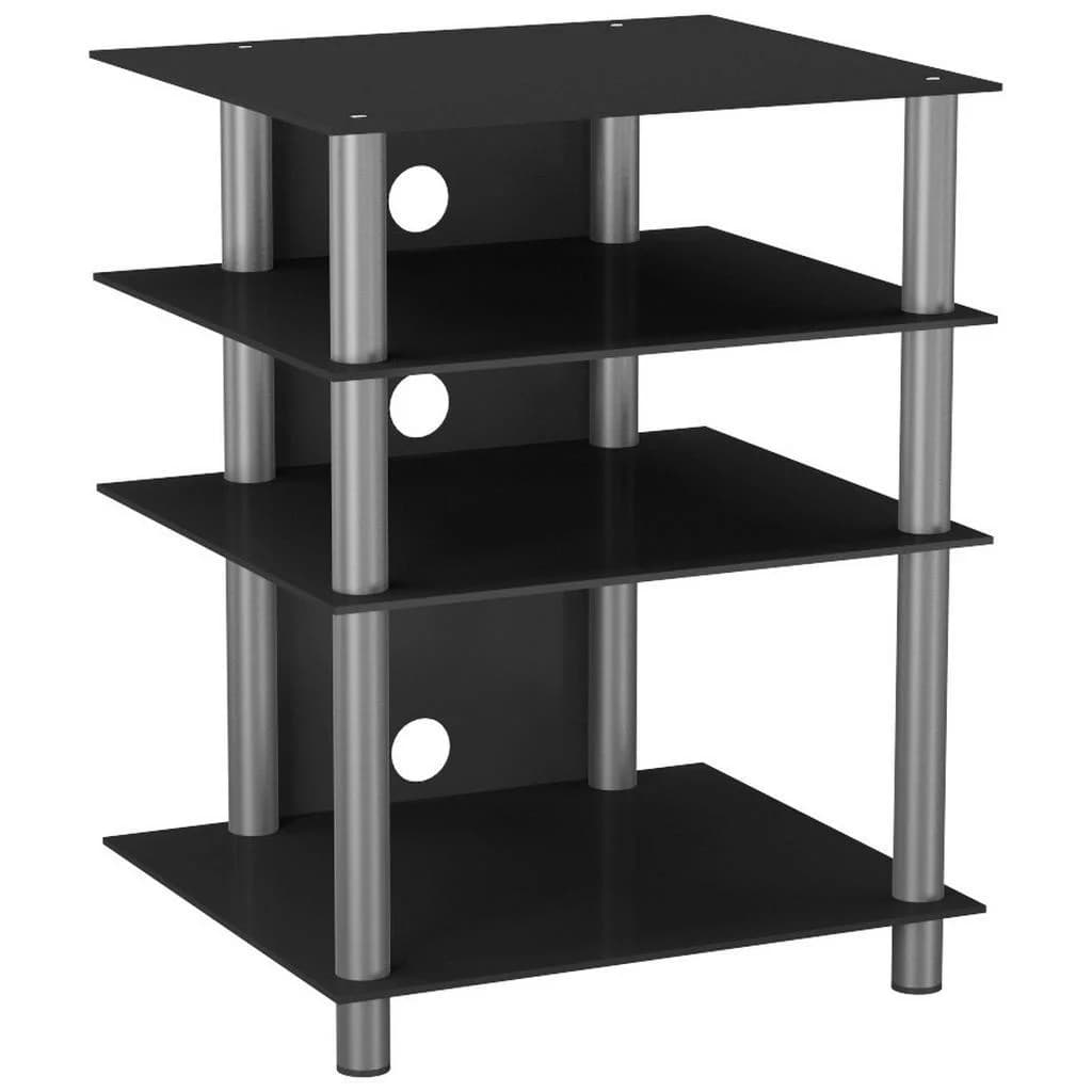 VCM Hifi Möbel Rack Bilus Schwarz Glas Aluminium - Bild 3
