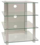 VCM Hifi Möbel Rack Blados Alu Glas Mediaregal Weiß Klarglas Bild 2