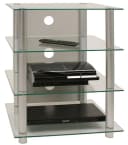 VCM Hifi Möbel Rack Blados Alu Glas Mediaregal Weiß Klarglas Bild 3