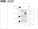 VCM Hifi Möbel Rack Blados Alu Glas Mediaregal Weiß Klarglas Bild 4