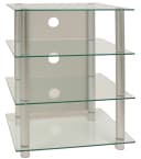 VCM Hifi Möbel Rack Blados Alu Glas Mediaregal Weiß Klarglas Bild 5