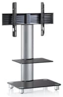 VCM TV Standfuß Schwarzglas mit Glasboden und Rollen Bild 2