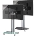 VCM TV Standfuß Tosal Mattglas Aluminium mit Rollen Bild 1