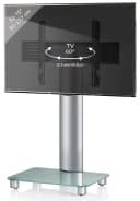 VCM TV Standfuß Tosal Mattglas Aluminium mit Rollen Bild 3