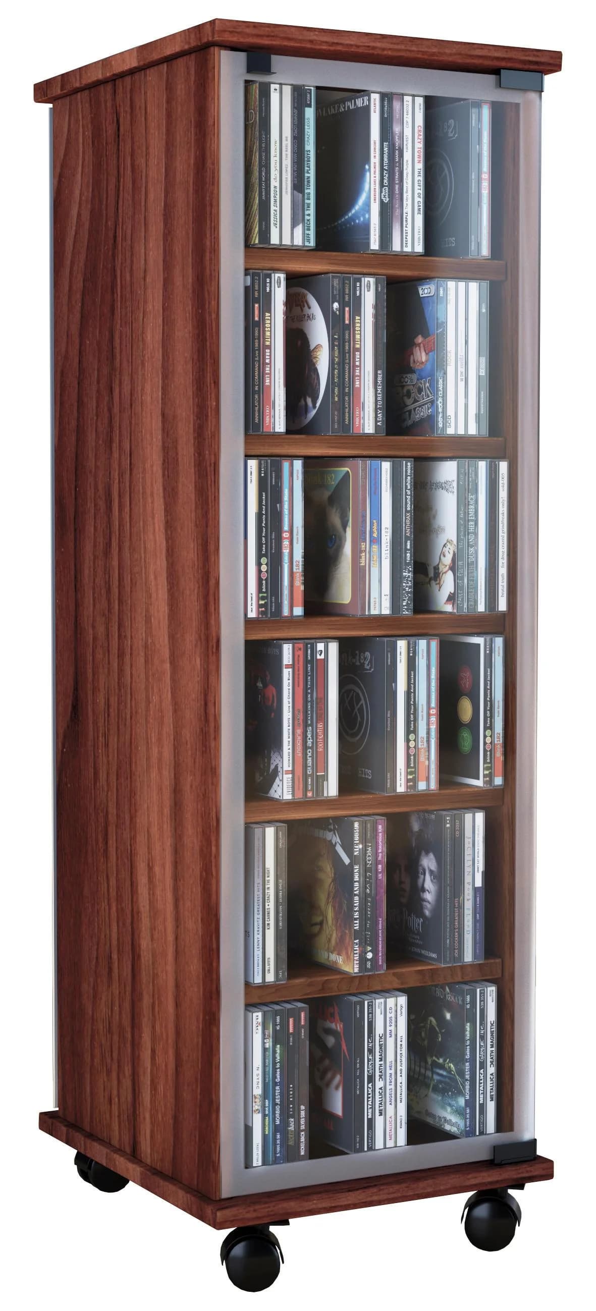 VCM CD Regal Valenza mit Glastüren und Rollen - Bild 2