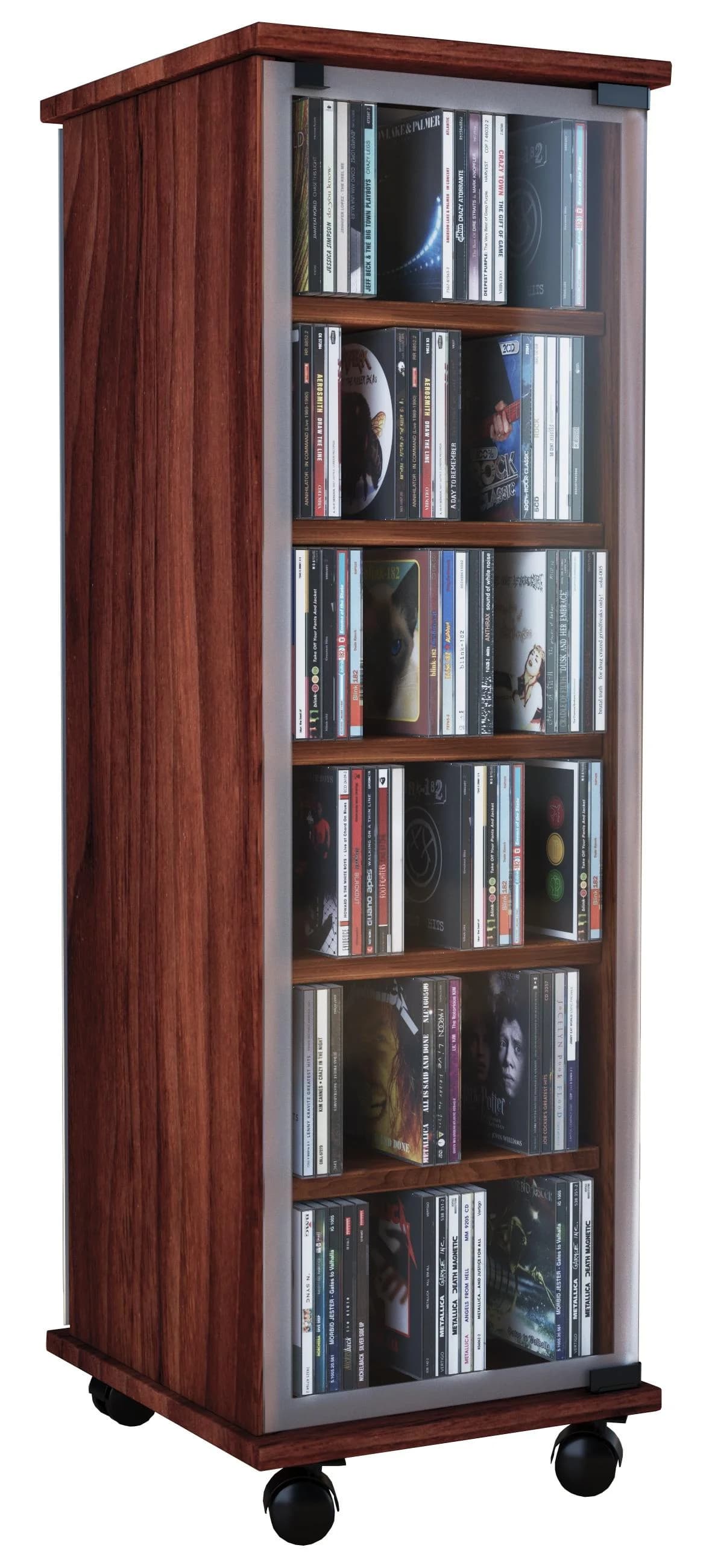 VCM CD Regal Valenza mit Glastüren und Rollen - Bild 3